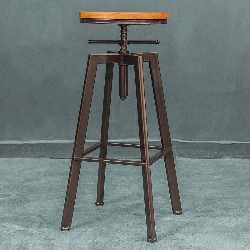 Industrial Elevatable Backless Counter Stool Iron Bar Stool with Pedal for Bar Clearhalo 'Bar Furniture' 'Bar Stools' 'bar_stools' 'furn' 'furn_bar_stools' 'Furniture' 'Kitchen & Dining Furniture' 1200x1200_315f08e5-c342-43b6-95a2-6263894fa539