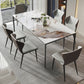 Modern Dining Table Set 1/5/7 Pcs Stone Dining Table with Wingback Chairs