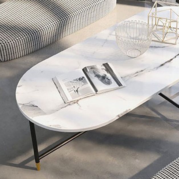 Round Marble Top Coffee Table Glam 4 Legs Coffee Cocktail Table Clearhalo 'Coffee & Accent Tables' 'Coffee Tables' 'coffee_tables' 'furn' 'furn_coffee_tables' 'Furniture' 'Living Room Furniture' 1200x1200_315ff86e-6403-4fcc-82ea-16f47aeba851