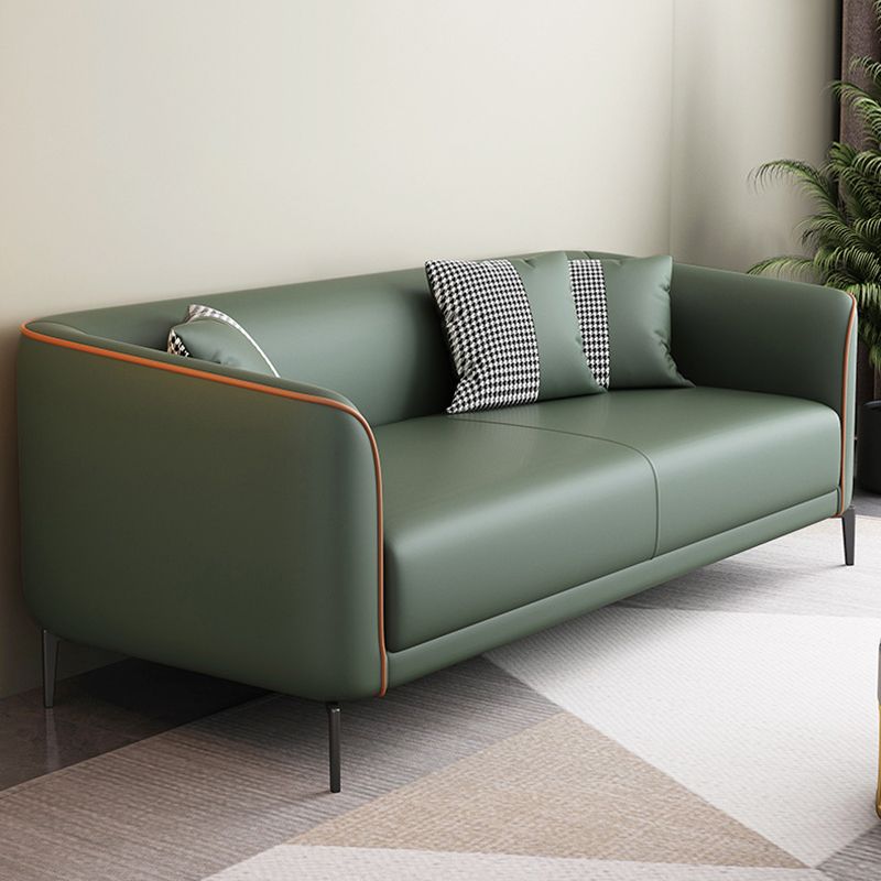 Schuine arm faux lederen sofa Nordic 26 "h zitplaatsen met een enkel kussen