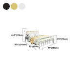 Industrieel metaal open-frame standaard bed, rechthoekig hoofdeinde bed