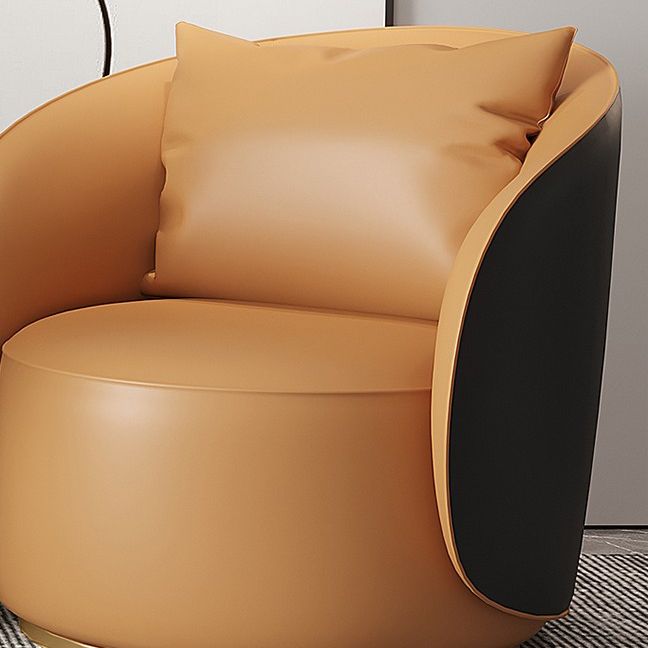 Faux Leather Arm Chair 30.70" High Recessed Arms Accent Chair