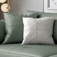 Sofá de brazo acampanado de cuero genuino lujoso sofá verde con almohadas