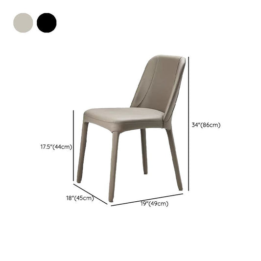 Faux Leather Kitchen Dining Chairs Parsons Chairs with Metal Base