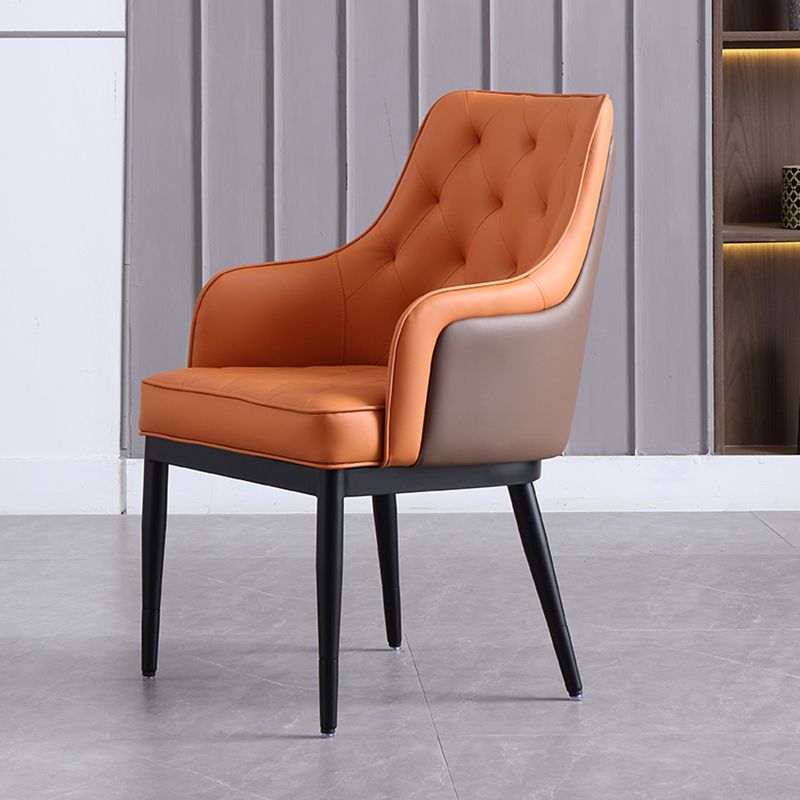 Contemporary Dining Chair Arm Dining Chair with Metal Legs for Kitchen Clearhalo 'Dining Chairs' 'Dining Tables & Seating' 'dining_chair' 'furn' 'furn_dining_chair' 'Furniture' 'Kitchen & Dining Furniture' 1200x1200_316413b2-d977-4184-b949-5a39347dd296