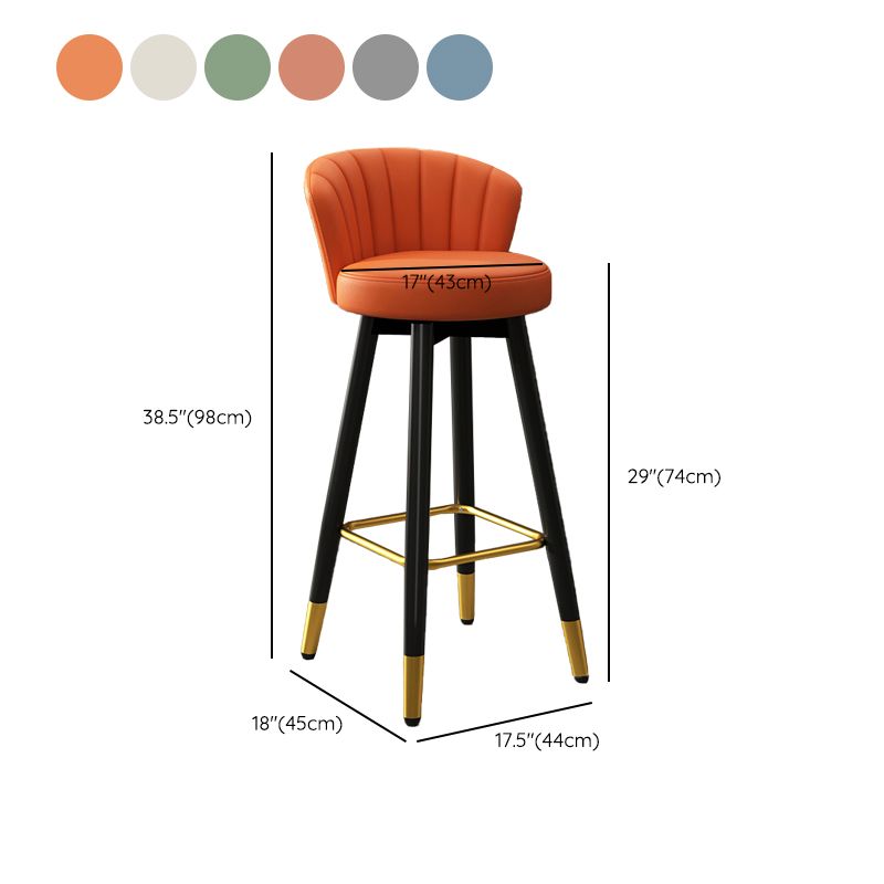 Silla contemporánea del mostrador de la sala de estar de la imitación de cuero de los taburetes de bar de las piernas del metal