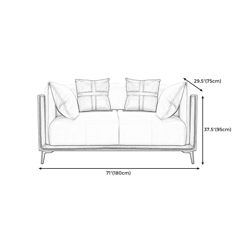 Stain-Resistant Faux Leather Sofa/Sectional with Pillowed Back Cushions for Living Room Clearhalo 'furn' 'furn_sectionals' 'Furniture' 'furniture_sectionals' 'kitchen' 'kitchen_sectionals' 'Living Room Furniture' 'Sectionals' 1200x1200_31688b0e-aa75-4622-b17c-a9ad0cb3ef01