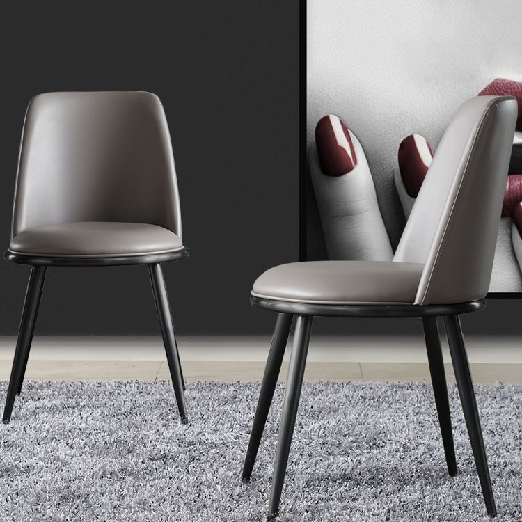 Sedie da pranzo in pista finto e metallo contemporanee per cucina