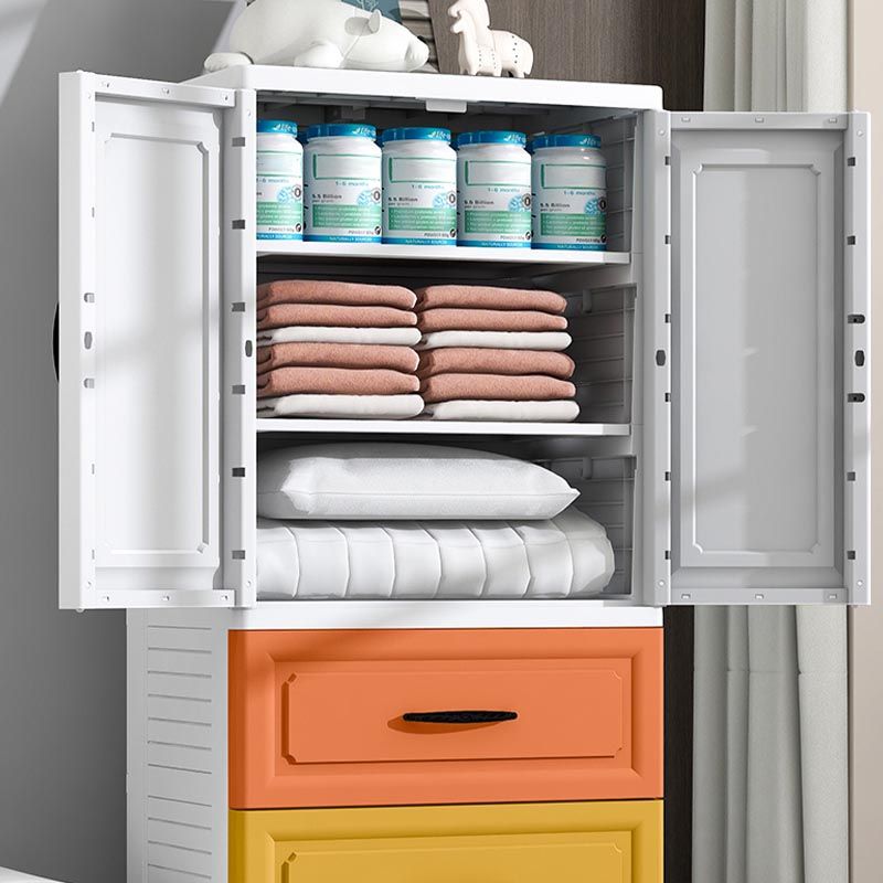 Contemporary Wardrobe Closet Plastic Wardrobe Cabinet with Legs Clearhalo 'Armoires & Wardrobes' 'armoires_wardrobes' 'Bedroom Furniture' 'furn' 'furn_armoires_wardrobes' 'Furniture' 1200x1200_316bcd5a-06ed-4b68-9b07-02e20983cd28