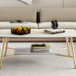 Table basse rectangulaire en ardoise, 4 pieds, 1 table de cocktail simple avec étagère de rangement