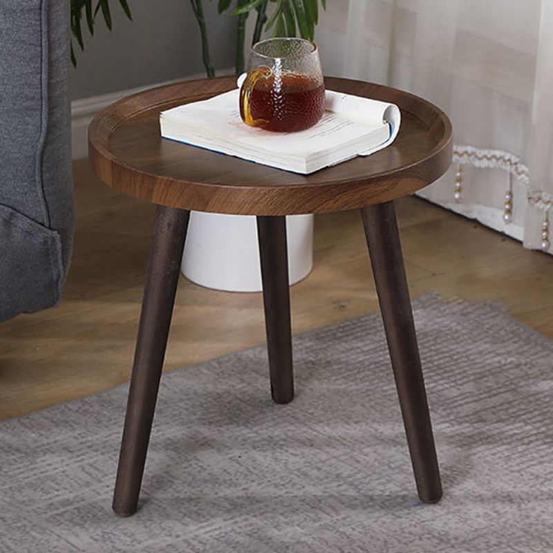 モダンラウンド/楕円形の木材エンドテーブルトレイトップソファサイドテーブルブラック/ホワイト/ブラウン