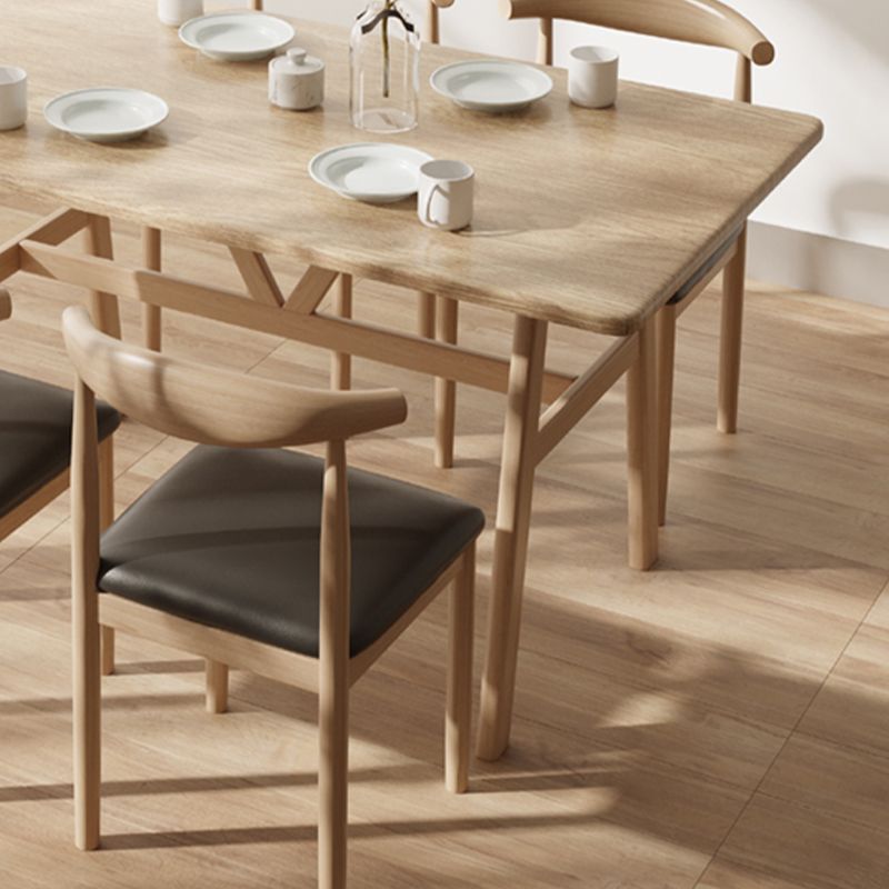Nordic Wood Dining Table Dining Rectangle Table with Metal Legs Clearhalo 'Dining Tables & Seating' 'Dining Tables' 'dining_table' 'furn' 'furn_dining_table' 'Furniture' 'Kitchen & Dining Furniture' 1200x1200_316ef751-7871-41cd-bdbe-379d1ae66273