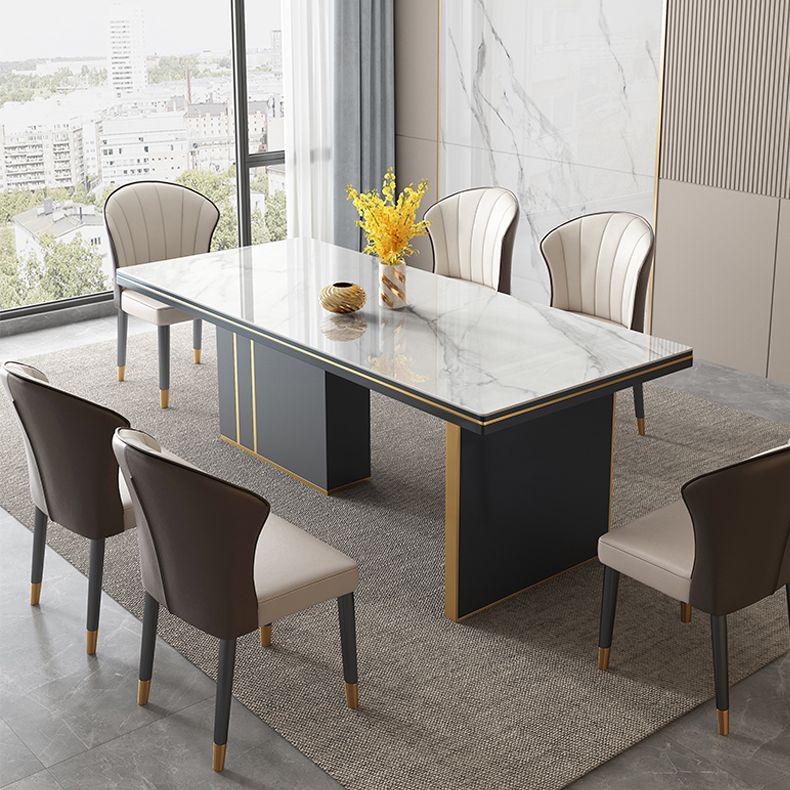 Traditional Luxury Dining Table 55" Rectangle Sintered Stone Table Clearhalo ' dining_table' 'Dining Tables & Seating' 'Dining Tables' 'furn' 'furn_dining_table' 'Furniture' 'furniture_dining_table' 'Kitchen & Dining Furniture' 'kitchen&dining_furn' 'kitchen' 'kitchen_dining_table' 1200x1200_316f7a2b-86a7-47fb-bb08-e884fceb95f3