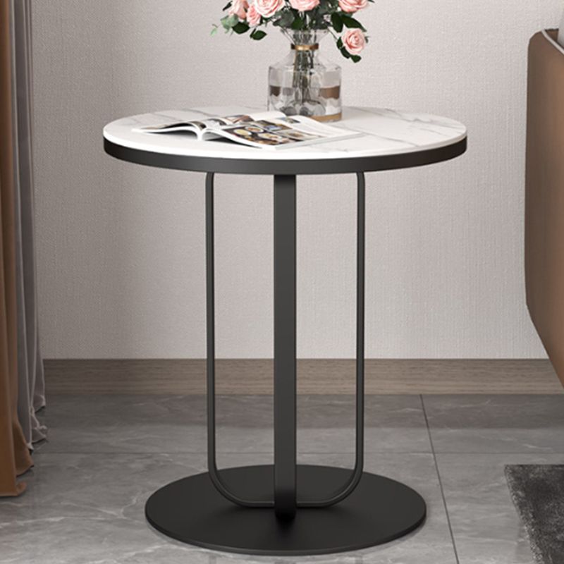 Tavola moderna del lato rotondo 21,5 "tavolo da piedistallo alto in bianco