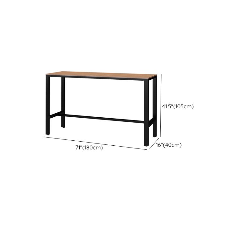Manufactured Wood Bar Table Black Legs and Metal Base Bar Table Clearhalo 'Bar Furniture' 'Bar Tables' 'bar_tables' 'furn' 'furn_bar_tables' 'Furniture' 'Kitchen & Dining Furniture' 1200x1200_3170bde8-104b-4827-9f1b-36a4ac716b3b
