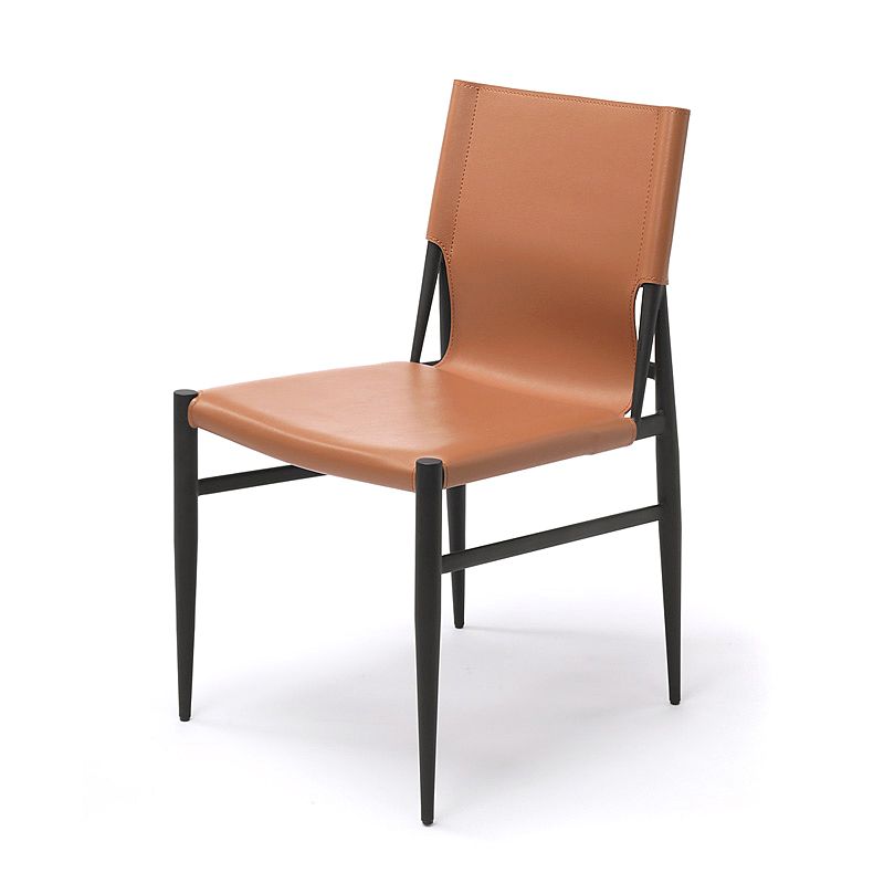 Contemporary Style Leather Dining Chair Solid Back Armless Chairs for Home Clearhalo ' kitchen&dining_furn' 'Dining Chairs' 'Dining Tables & Seating' 'dining_chair' 'furn' 'furn_dining_chair' 'Furniture' 'furniture_dining_chair' 'Kitchen & Dining Furniture' 'kitchen' 1200x1200_31724e6a-e75f-417f-aca6-afe1e0dd53f5