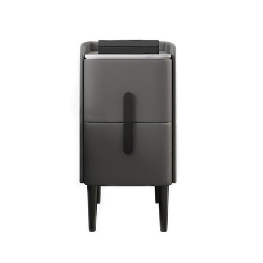 Nachttisch im modernen Stil mit 2 Schubladen Leder schwarze Beine und mehrfarbige Auswahl