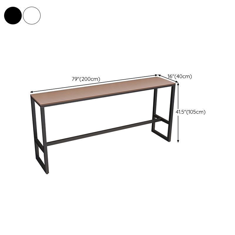 Rectangle Brown Top Bar Table Trestle Base Dining Table for Coffee Room Clearhalo 'Bar Furniture' 'Bar Tables' 'bar_tables' 'furn' 'furn_bar_tables' 'Furniture' 'Kitchen & Dining Furniture' 1200x1200_31730094-7feb-4dd6-aff4-70e4038e3119