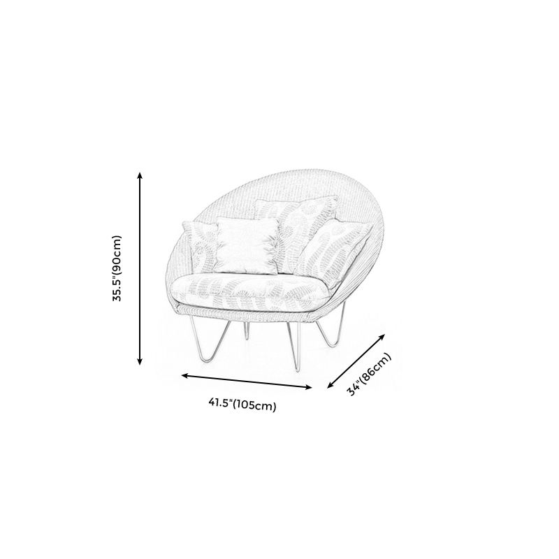 Chaise de rotin41.3 "L x 33,4" W x 14,4 "H Armes incluses