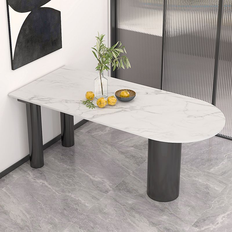 Metal Modern Free Form Table Sintered Stone Table for Dining Room and Kitchen Clearhalo ' dining_table' 'Dining Tables & Seating' 'Dining Tables' 'furn' 'furn_dining_table' 'Furniture' 'furniture_dining_table' 'Kitchen & Dining Furniture' 'kitchen&dining_furn' 'kitchen' 'kitchen_dining_table' 1200x1200_31736d7f-34fe-47b7-a4fa-7136e3136b4e