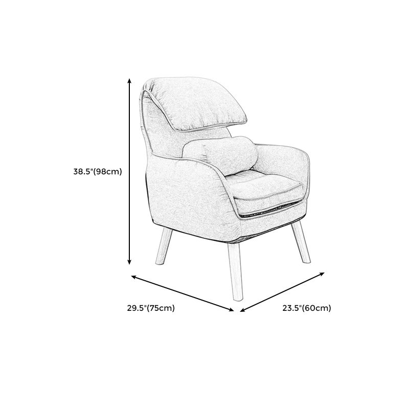 Flared Arms Chair with Pillow Back and Basic Four Legs for Bedroom Clearhalo 'Accent Chairs' 'accent_chairs' 'Chairs & Seating' 'furn' 'furn_accent_chairs' 'Furniture' 'Living Room Furniture' 1200x1200_3173adb4-2b3e-4cf0-94fe-1b5312862b28