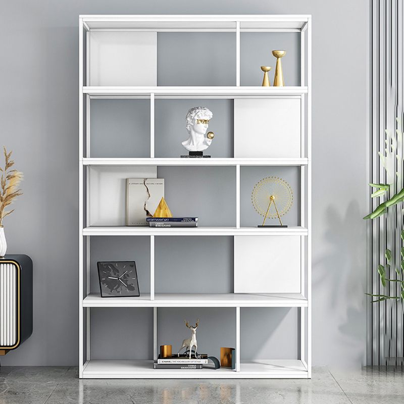 Modern Steel Bookcase Rectangular Shelves 71"H X 12" W Bookshelf for Office Clearhalo 'Bookcases' 'furn' 'furn_bookcases' 'Furniture' 'Office Furniture' 1200x1200_31744ac7-d98f-442a-8afc-359c5ae7d63b