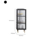 Contemporary Curio Cabinet Glass Doors Metal Storage Cabinet for Living Room