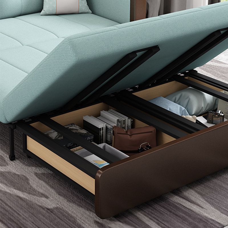 Contemporary Tufted Fabric Sofa Bed with Square Arms in Blue Clearhalo 'furn' 'furn_sofas' 'Furniture' 'Living Room Furniture' 'Sofa' 'sofas' 1200x1200_31751c0e-863b-4740-8708-49744478c76e