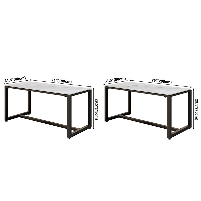 Industrial Rectangle Dining Table Sintered Stone Dining Table with Trestle Base for Dining Room Clearhalo ' dining_table' 'Dining Tables & Seating' 'Dining Tables' 'furn' 'furn_dining_table' 'Furniture' 'furniture_dining_table' 'Kitchen & Dining Furniture' 'kitchen&dining_furn' 'kitchen' 'kitchen_dining_table' 1200x1200_3175dae8-c0c0-45a2-b549-5da9611efda9
