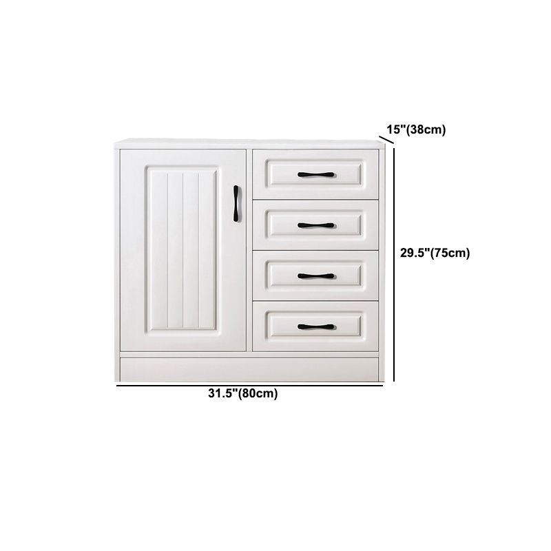 Modern Rectangle White Manufactured Wood Water Resistant Chest