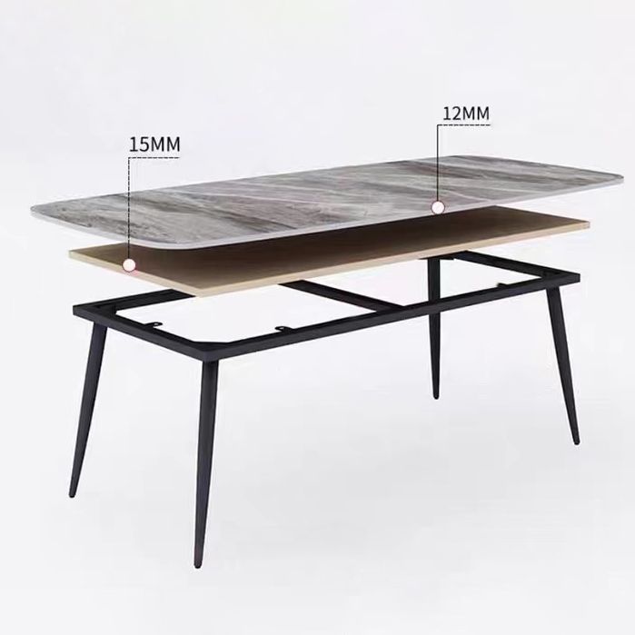 Rectangle Kitchen Table Industrial Dining Room Desk with 4 Legs