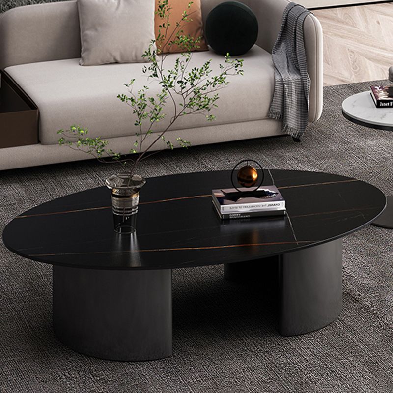 Glam Slate Coffee Cocktail Table Frame Oval Coffee Table for Home Clearhalo 'Coffee & Accent Tables' 'Coffee Tables' 'coffee_tables' 'furn' 'furn_coffee_tables' 'Furniture' 'Living Room Furniture' 1200x1200_31796335-cbec-4e6e-a231-5f22662c7b9d