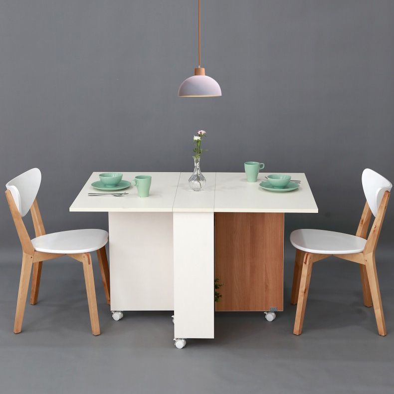 Artificial Foldable Wooden Top Table Extendable Rectangle Table with Storage Trestle Base Clearhalo ' dining_table' 'Dining Tables & Seating' 'Dining Tables' 'Furniture' 'furniture_dining_table' 'Kitchen & Dining Furniture' 'kitchen&dining_furn' 'kitchen' 'kitchen_dining_table' 1200x1200_317bf8d8-ca4a-4c40-a50b-2b400aa49790