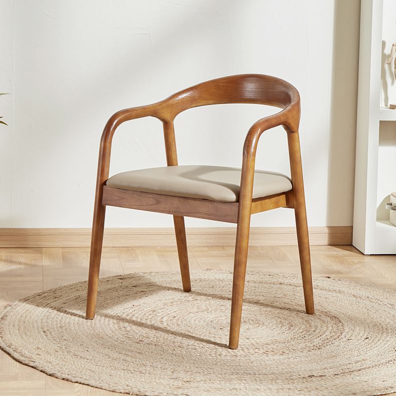 Zeitgenössischer Esszimmer Massives Holz offener Rückseite Esstuhl