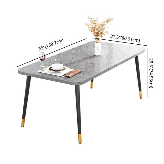 Minimalist Sintered Stone Top Standard Dining Table Set White Rectangle Dining Set for Kitchen Clearhalo 'Dining Room Sets' 'Dining Tables & Seating' 'dining_room_set' 'furn' 'furn_dining_room_set' 'Furniture' 'furniture_dining_room_set' 'Kitchen & Dining Furniture' 'kitchen&dining_furn' 'kitchen' 1200x1200_317ef485-39bb-44f2-a25e-bd8b5e4e0add