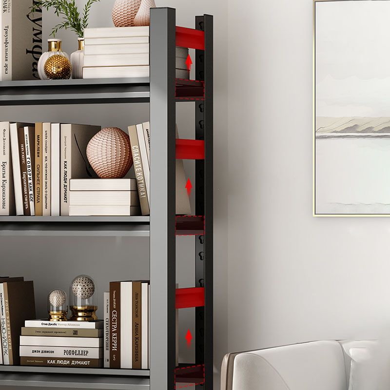 Modern Style Open Back Standard Bookshelf Metal Bookcase for Study Room Clearhalo 'Bookcases' 'furn' 'furn_bookcases' 'Furniture' 'Office Furniture' 1200x1200_317fbc97-2004-495c-908d-8b4e2b61b65e
