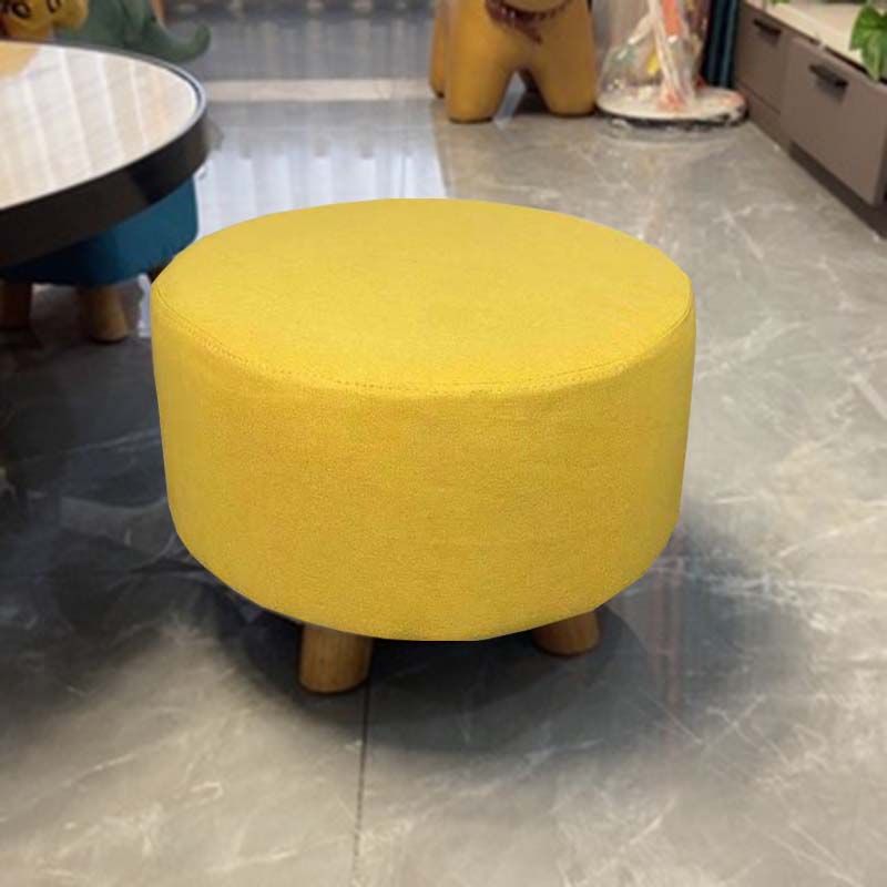 Contemporary Round Ottoman Footrest Plain Cotton Fade Resistant Sherpa Pouf Clearhalo 'furn' 'furn_ottomans_poufs' 'Furniture' 'Living Room Furniture' 'Ottomans & Poufs' 'ottomans_poufs' 1200x1200_3182ee56-4c9c-481a-8fa6-442278d92d0b