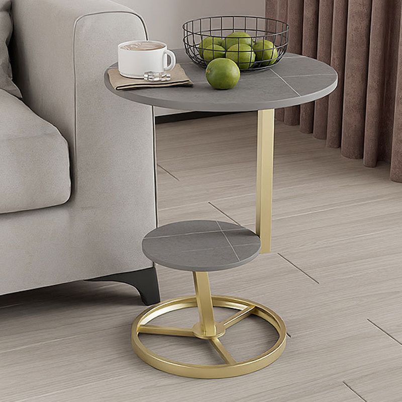 Modern Double Tier Side End Table Round Corner Table for Living Room Clearhalo 'Coffee & Accent Tables' 'End & Side Tables' 'end_side_tables' 'furn' 'furn_end_side_tables' 'Furniture' 'Living Room Furniture' 1200x1200_3183ac7f-96d3-4f42-81a8-01e4f4e7a9cc