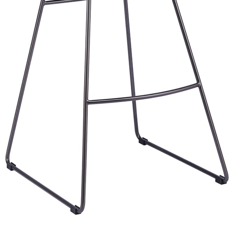 Glam Leather Bar Stool Backless Metal Base Counter Stool for Bristol