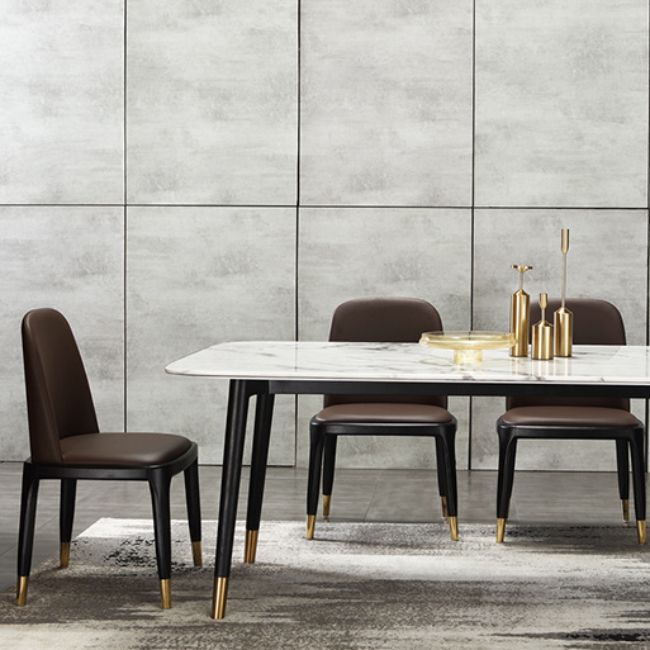 Chaises de salle à manger rembourrées Parsons Chaises avec base en bois massif