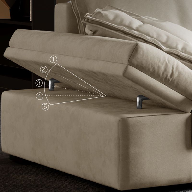 Scandinavian Cream Cushion Back Stain-Resistant Faux Leather Sofa Clearhalo 'furn' 'furn_sectionals' 'Furniture' 'Living Room Furniture' 'Sectionals' 1200x1200_31862aaa-fdac-476c-928f-f2349f16551d