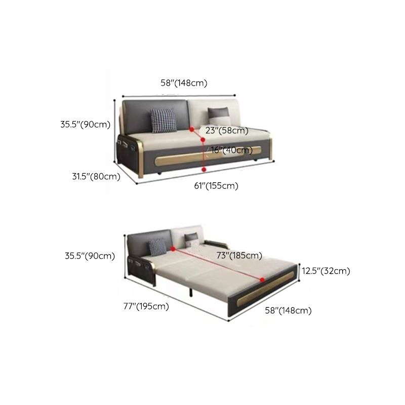 Pillow Back Sofa Futon Pillow Included Futon Sofa Bed with Storage Clearhalo 'furn' 'furn_futons' 'Furniture' 'Futons & Daybeds' 'Futons' 'Living Room Furniture' 1200x1200_31863ace-5536-4e61-9f40-8e631d76a8ca