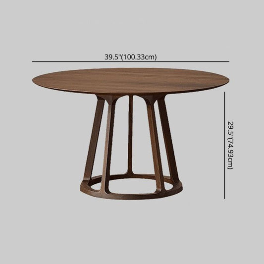 Round Standard Solid Wood Top Dining Set with Solid Brown Wood Legs for Dining Furniture Clearhalo 'Dining Room Sets' 'Dining Tables & Seating' 'dining_room_set' 'furn' 'furn_dining_room_set' 'Furniture' 'furniture_dining_room_set' 'Kitchen & Dining Furniture' 'kitchen&dining_furn' 'kitchen' 1200x1200_3186fec0-8a8f-4d9c-a553-adece49a95f0