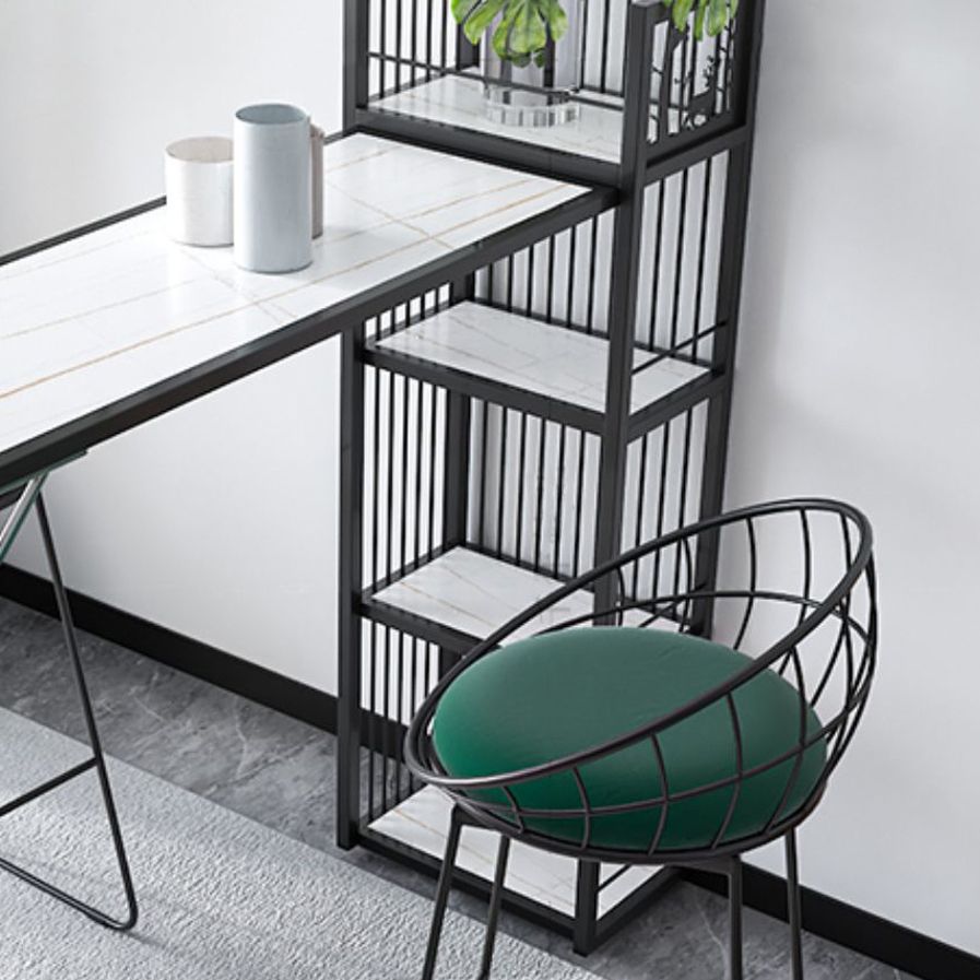 White Black and Gold Glam Style Bar Table in Metal Milk Tea Shop Bar Table Clearhalo 'Bar Furniture' 'Bar Tables' 'bar_tables' 'furn' 'furn_bar_tables' 'Furniture' 'furniture_bar_tables' 'Kitchen & Dining Furniture' 'kitchen&dining_furn' 'kitchen' 1200x1200_31882717-5e6f-4ff5-9d06-c10f0fecb74c