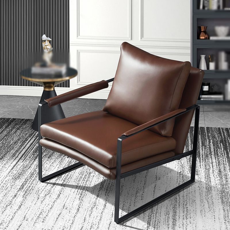 Faux Leather Chair 27.5" L x27.9" W x29.5" H Arms Included Chair Clearhalo 'Accent Chairs' 'accent_chairs' 'Chairs & Seating' 'furn' 'furn_accent_chairs' 'Furniture' 'furniture_accent_chairs' 'Living Room Furniture' 1200x1200_318894d7-c14a-4313-8fee-fee6db2bb72e