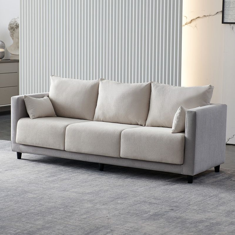Contemporary Tuxedo Arm Standard Sofa with Bolster Pillows for Living Room, Apartment Clearhalo 'furn' 'furn_sofas' 'Furniture' 'furniture_sofas' 'kitchen' 'kitchen_sofas' 'Living Room Furniture' 'Sofa' 'sofas' 1200x1200_31892d5b-5748-4cd2-ad24-259625f6706d