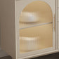 Vaste houten basis witte dressoir kast woonkamer credenza