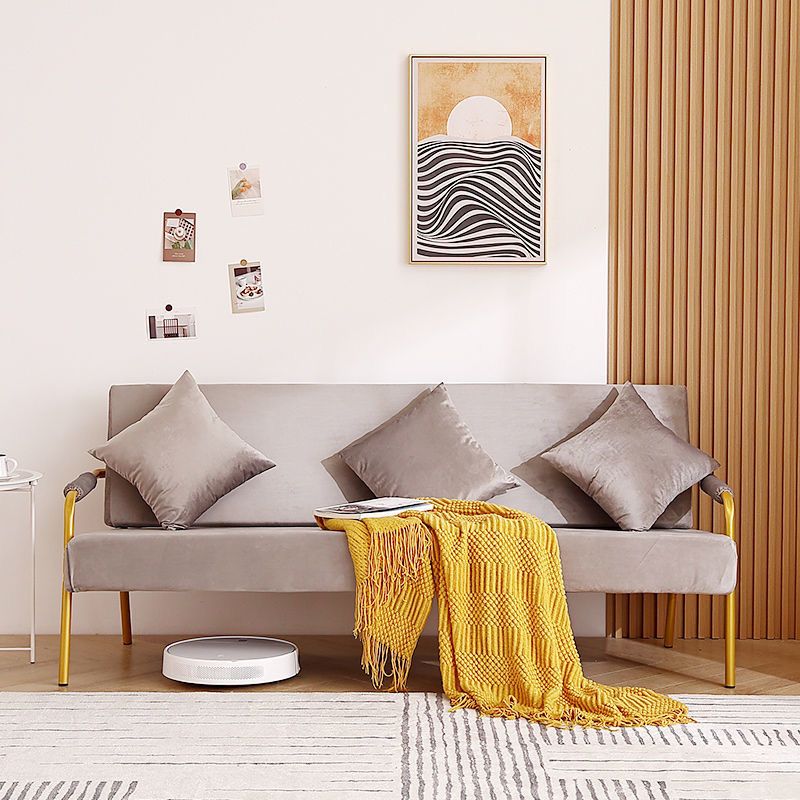 28.34" High Velvet Sofa Contemporary Square Arm Sofa for Apartment Clearhalo 'furn' 'furn_sofas' 'Furniture' 'Living Room Furniture' 'Sofa' 'sofas' 1200x1200_318b1a14-b694-4303-8950-d1607ec43449