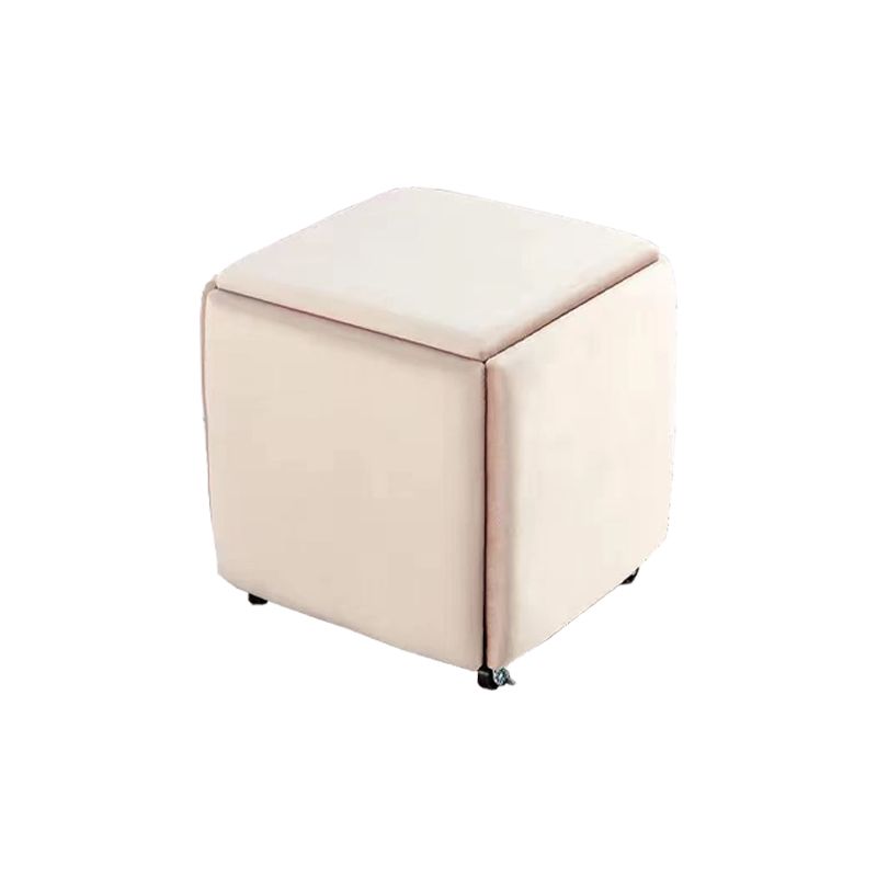 Modern Ottoman Velvet Upholstered Solid Color Square Ottoman with Bottom Rack Clearhalo 'furn' 'furn_ottomans_poufs' 'Furniture' 'Living Room Furniture' 'Ottomans & Poufs' 'ottomans_poufs' 1200x1200_318b3512-6c49-4777-9156-09b3bb74ad92