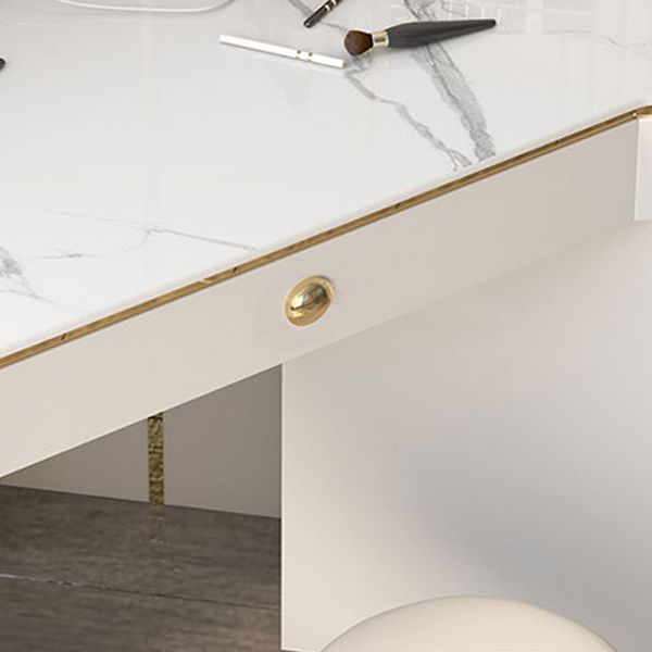 Modern 29.5" Height Slate Top Table Makeup Vanity with Drawers